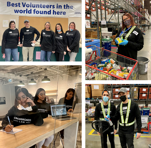 Image depicting Crossroads law staff members volunteering at various local initiatives.